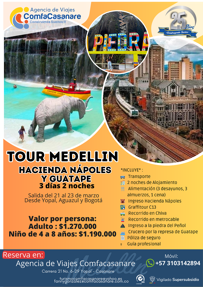 Tour medellin 2026